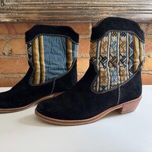 Black Suede Cowboy Boots